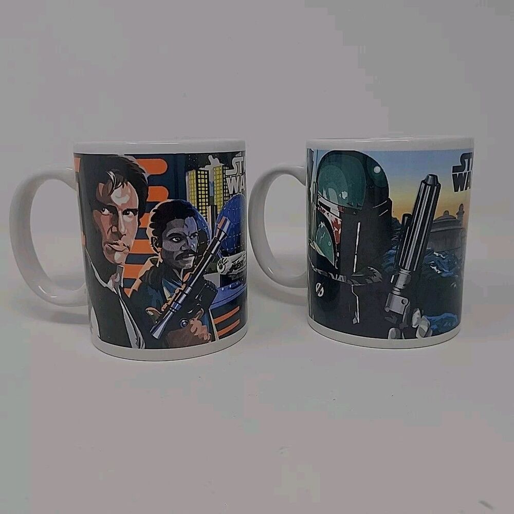 Star Wars Coffee Mugs Boba Fett Han Solo 10oz Set of 2